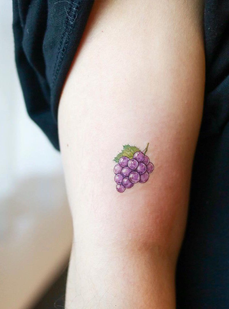 30 Sweet Grape Tattoos Moment Give You The Taste of Happiness