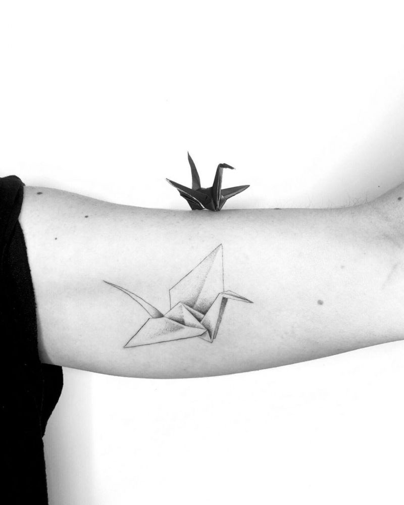 Pretty Origami Tattoos That Improve Your Taste