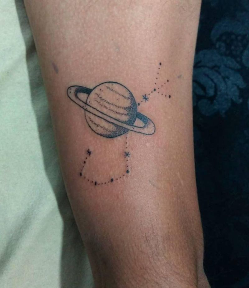 Pretty Saturn Tattoos for You to Enjoy