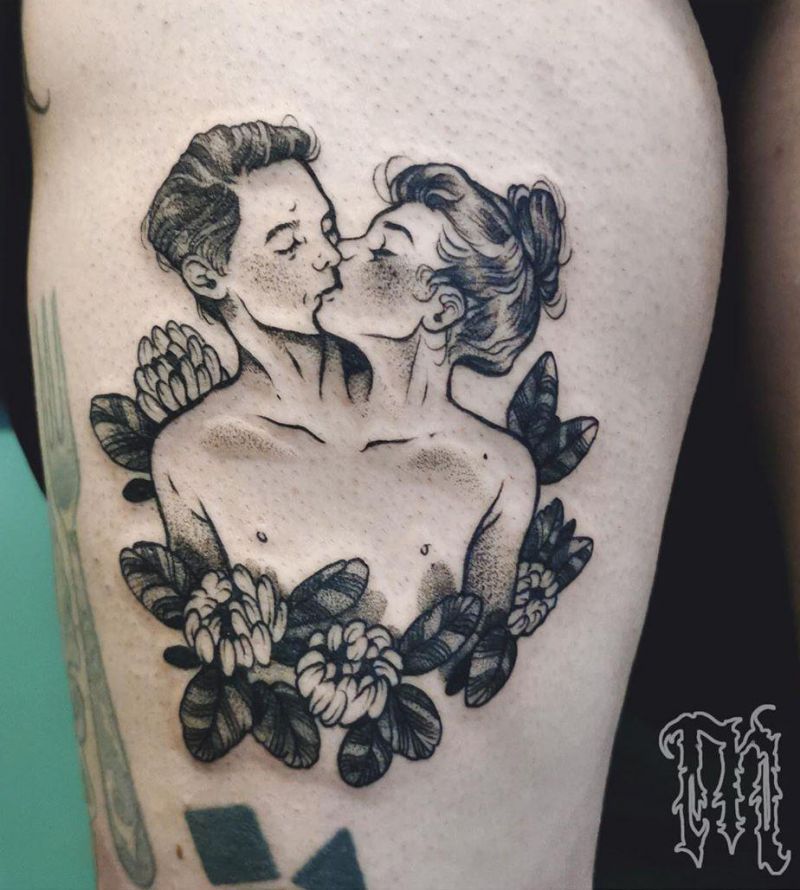 30 Pretty Kiss Tattoos You Will Love