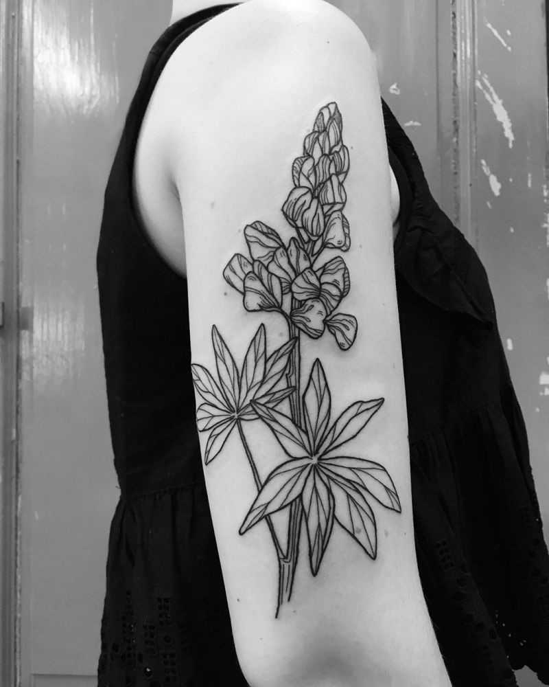 30 Pretty Lupine Tattoos for Your Inspiration