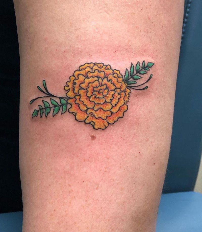 30 Beautiful Marigold Tattoos You Will Love