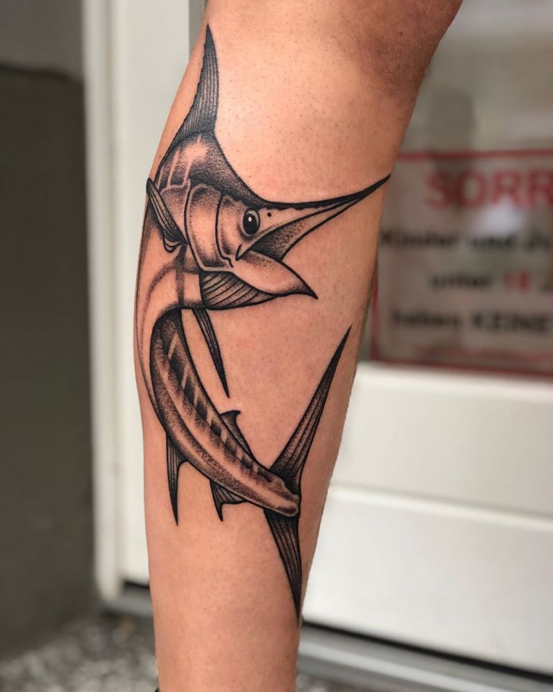 30 Pretty Marlin Tattoos You Will Love