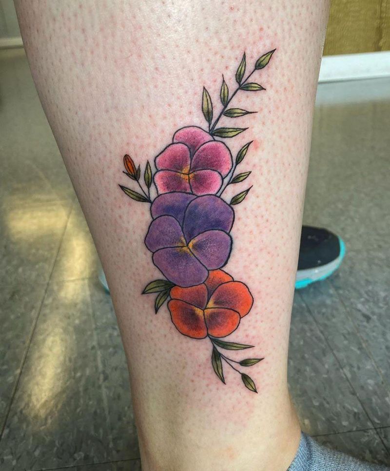 30 Pretty Pansy Tattoos for Your Inspiration