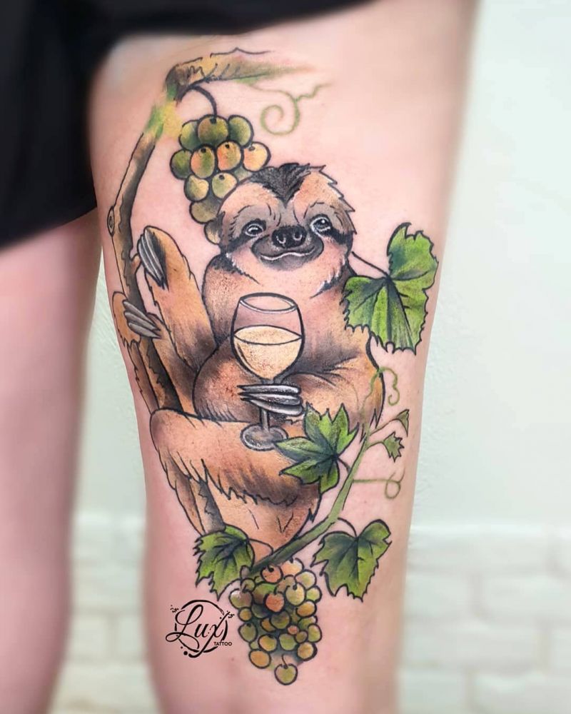 30 Cute Sloth Tattoos for You to Enjoy