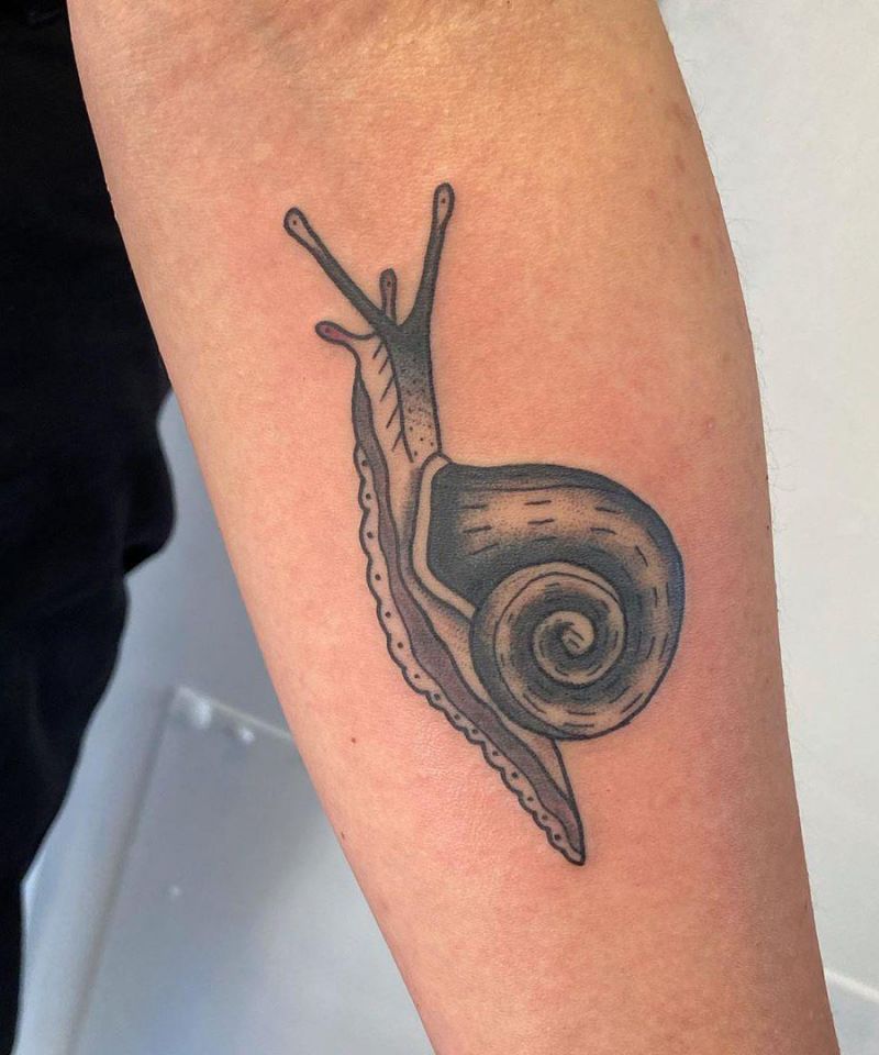 30 Cute Snail Tattoos That You Can't Miss