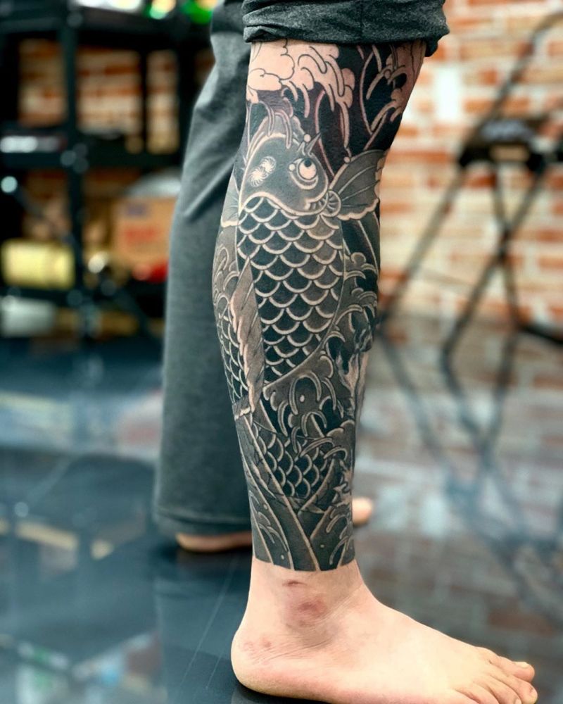 30 Pretty Carp Tattoos to Inspire You