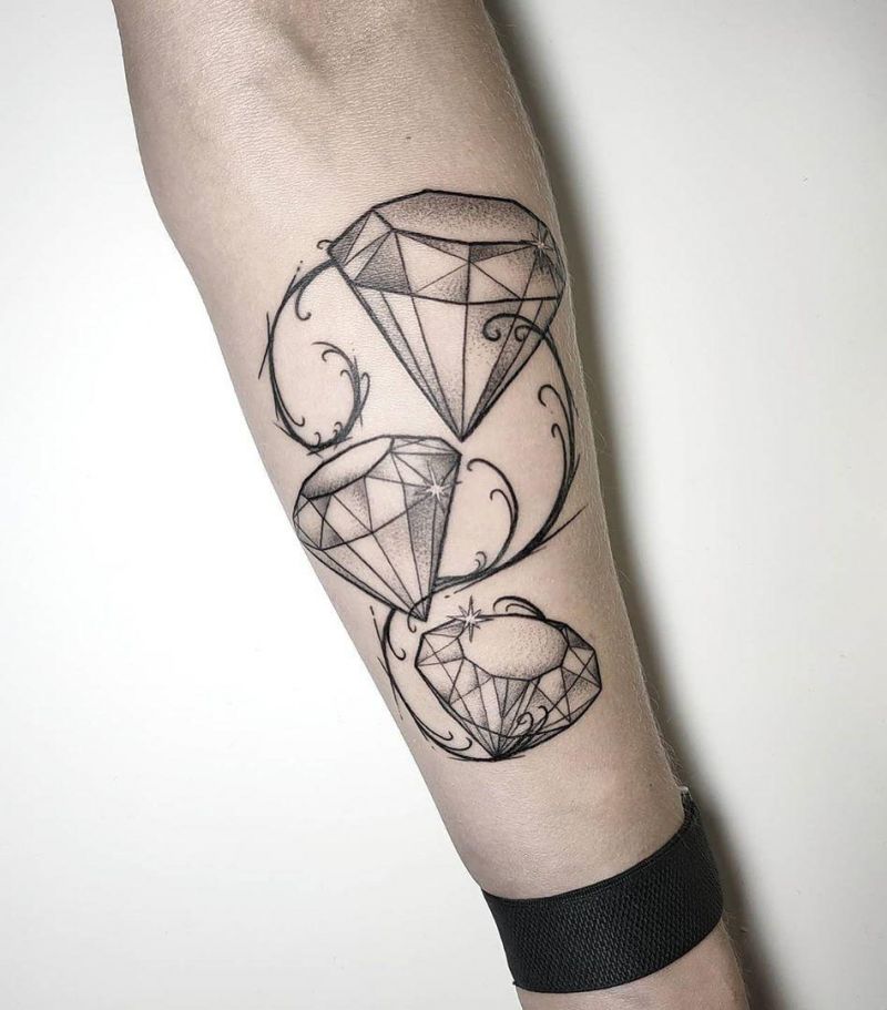 30 Eye Catching Diamond Tattoos Make You the Focus