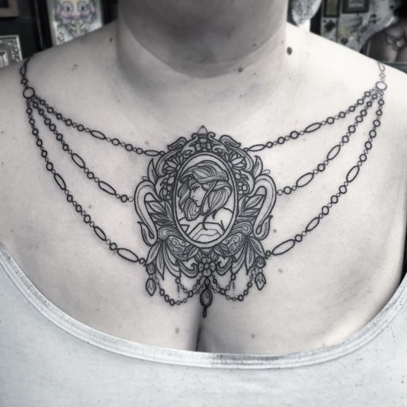 30 Pretty Necklace Tattoos Give You a Different Feeling