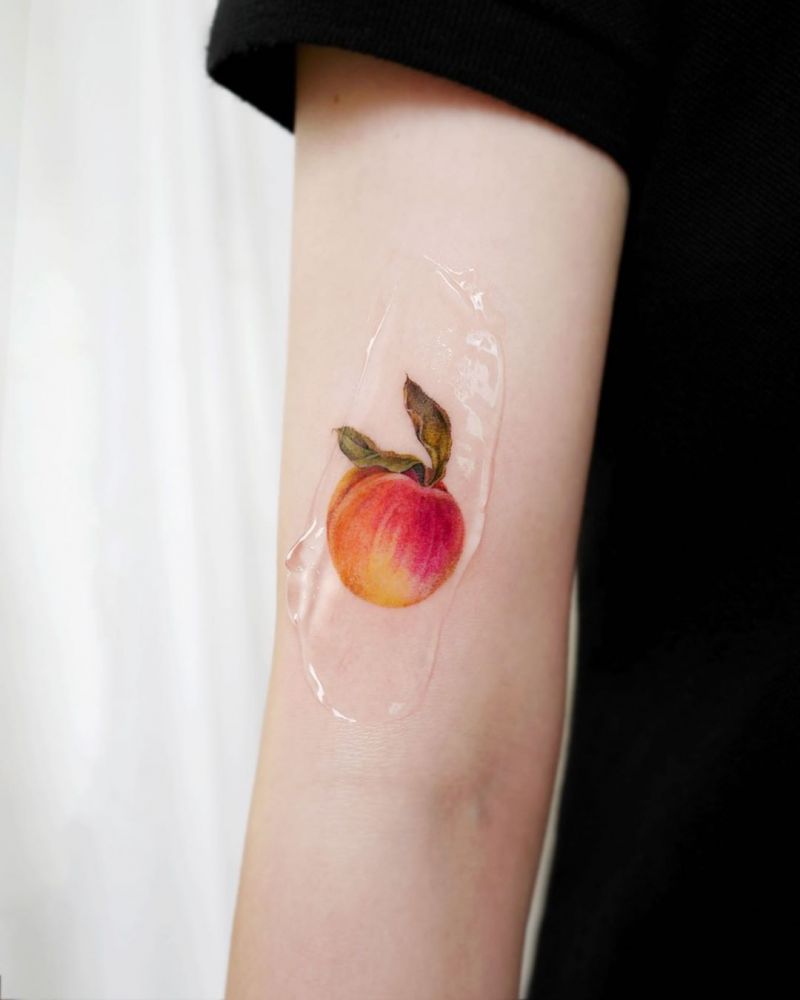 30 Pretty Peach Tattoos for Women You Will Love