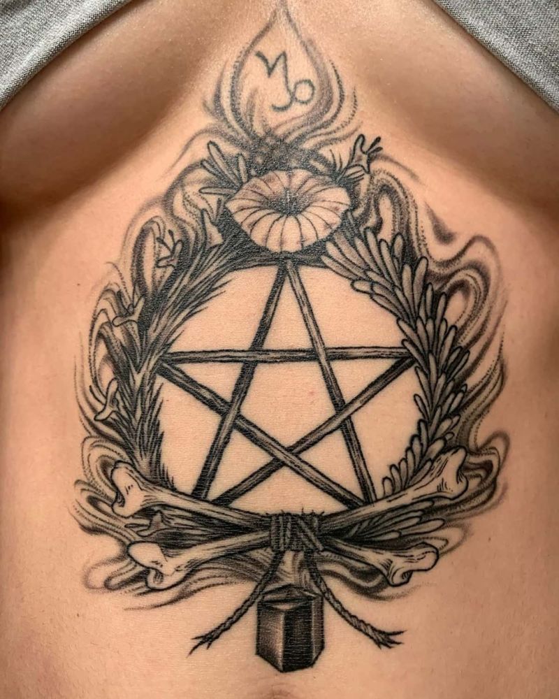 30 Creative Pentacle Tattoos to Inspire You