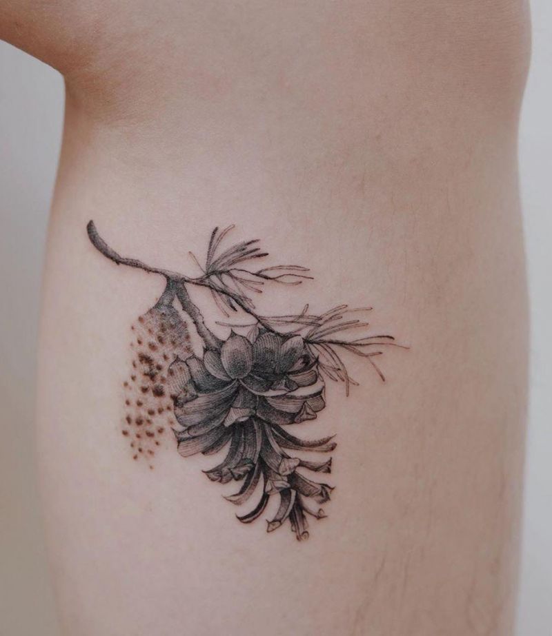 30 Pretty Pinecone Tattoos to Inspire You