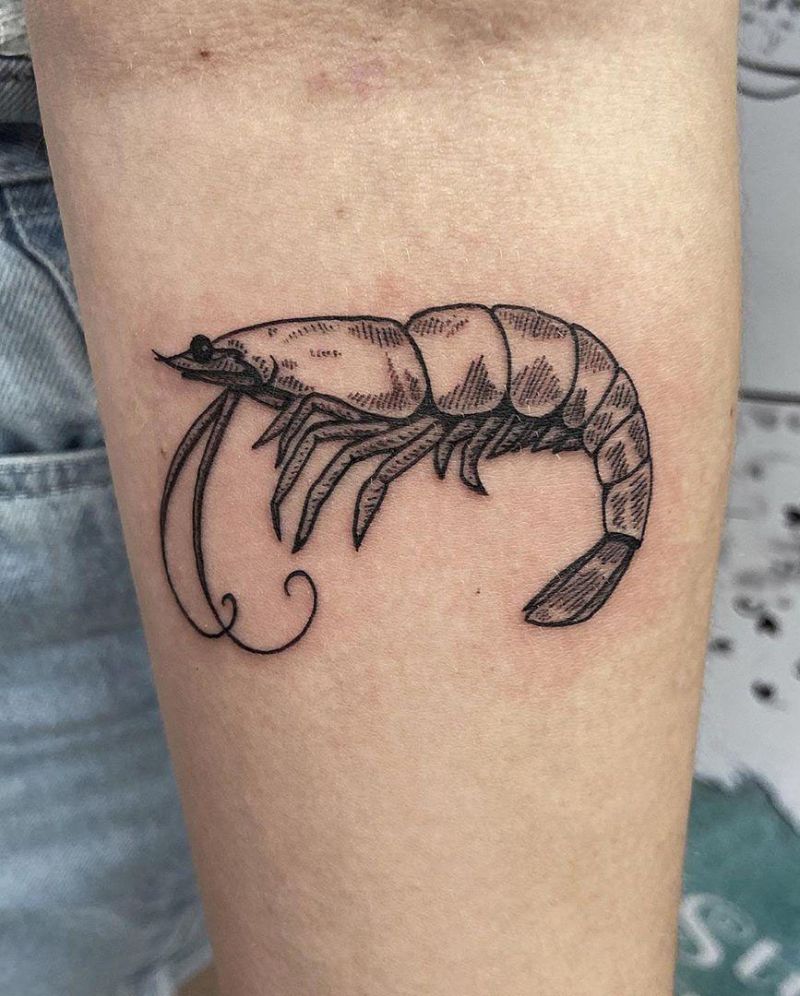 30 Pretty Shrimp Tattoos to Inspire You