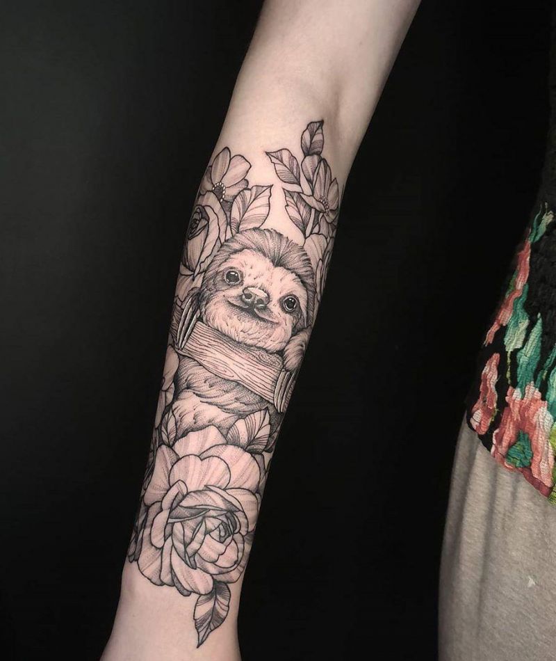 30 Cute Sloth Tattoos for You to Enjoy