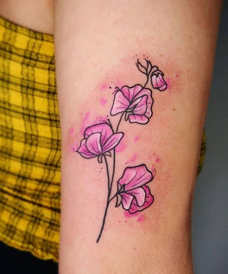 30 Pretty Sweet Pea Tattoos You Will Love