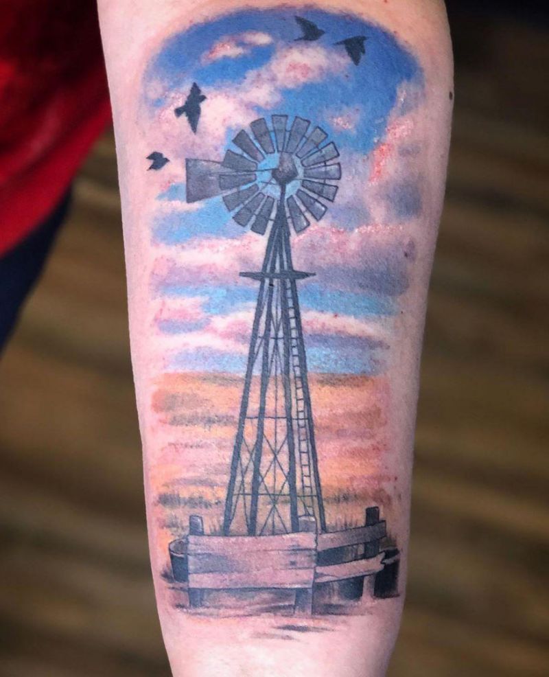 30 Pretty Windmill Tattoos Show Your Temperament