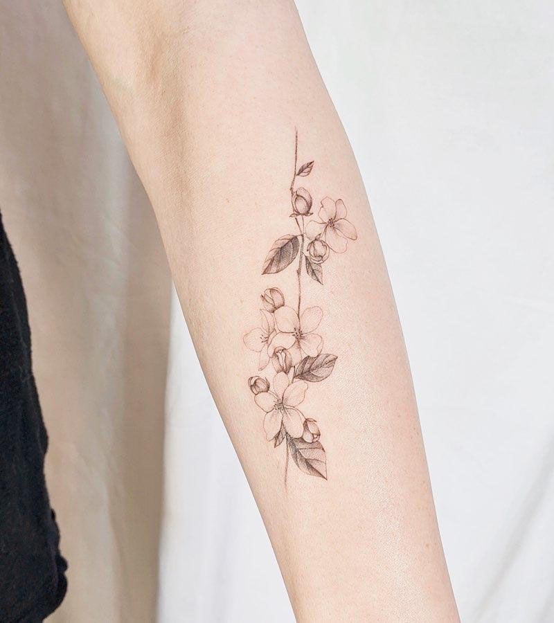 30 Pretty Apple Blossom Tattoos You Will Love