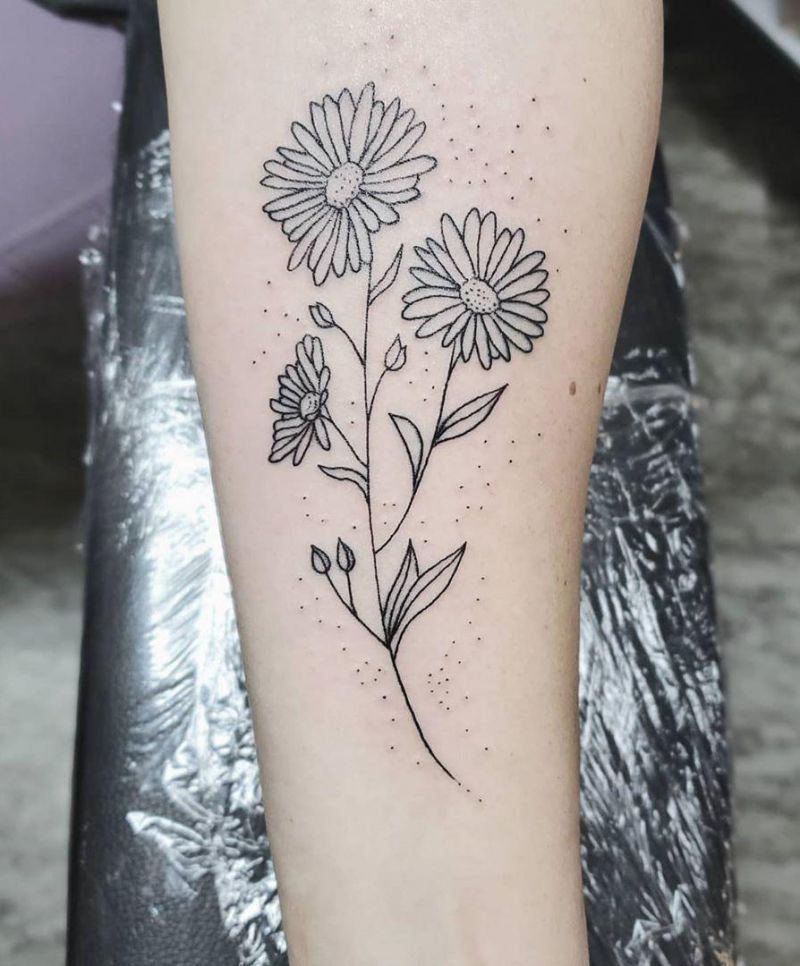 30 Pretty Aster Tattoos for Your Inspiration