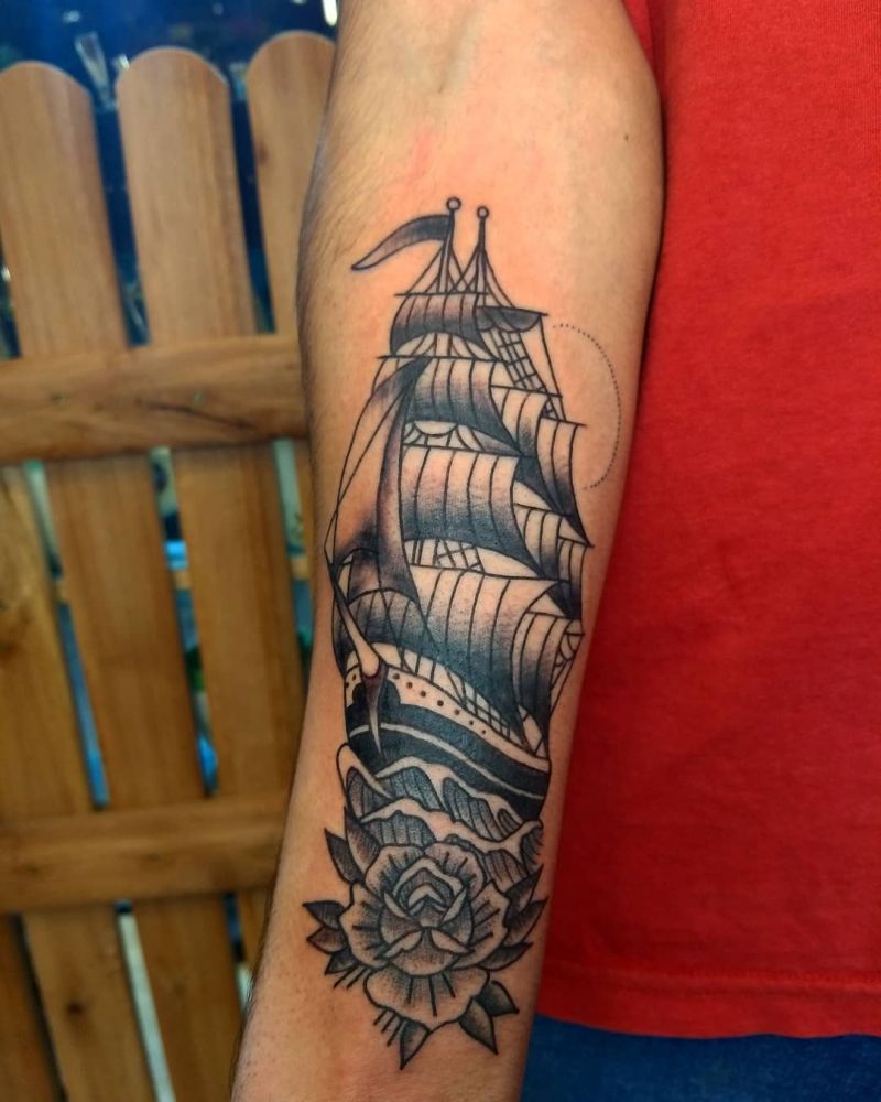 30 Pretty Boat Tattoos Make Your Career A Success