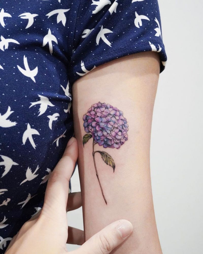 30 Elegant Hydrangea Tattoos for Women You Will Love