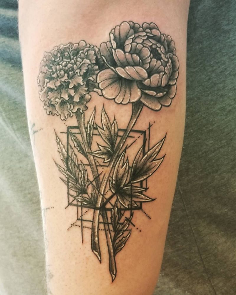 30 Beautiful Marigold Tattoos You Will Love