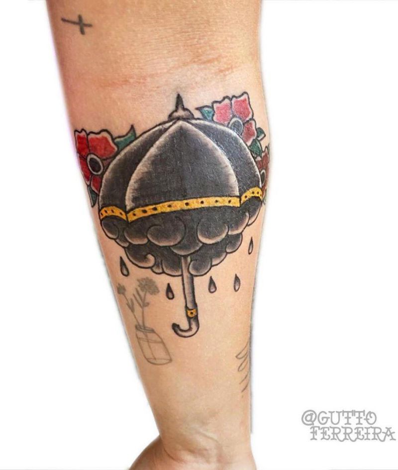 30 Creative Umbrella Tattoos Shelter You from The Wind and Rain