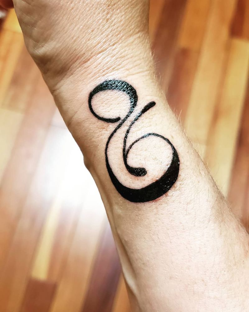 30 Pretty Ampersand Tattoos to Inspire You