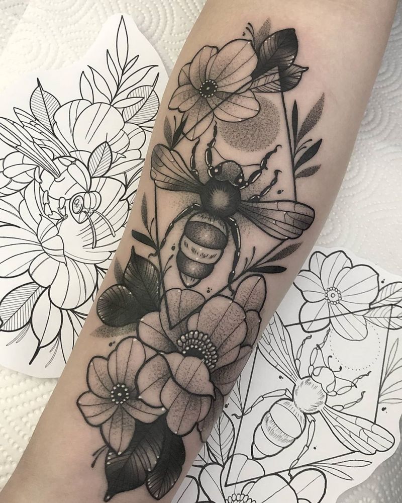 30 Pretty Bee Tattoos Make You Love Work