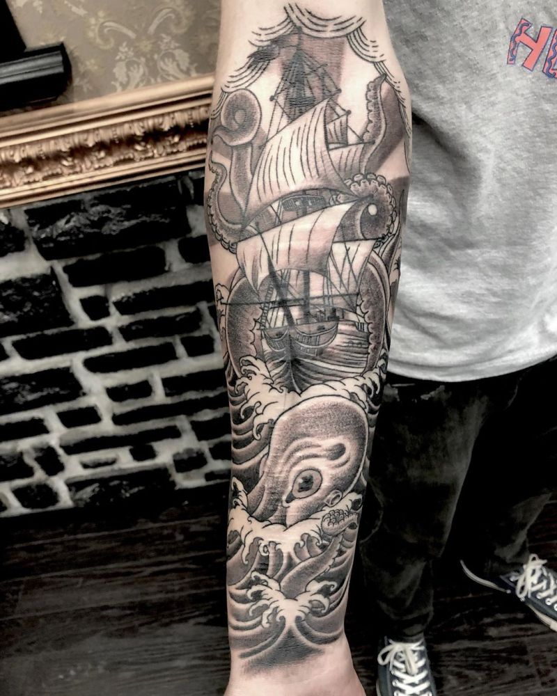 30 Creative Kraken Tattoos to Inspire You