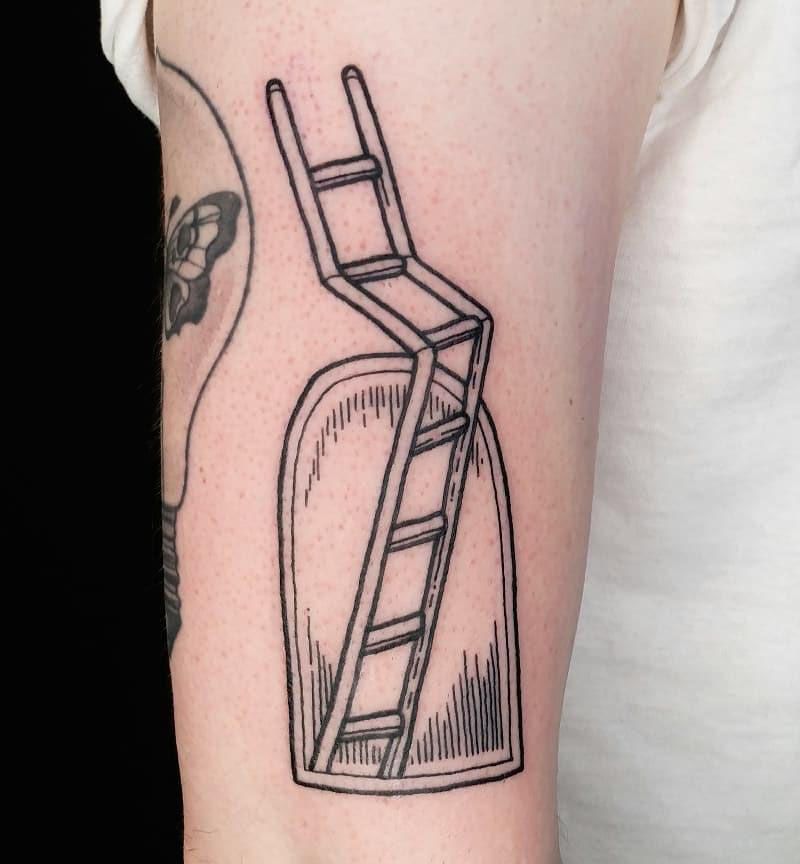 30 Meaningful Ladder Tattoos to Inspire You