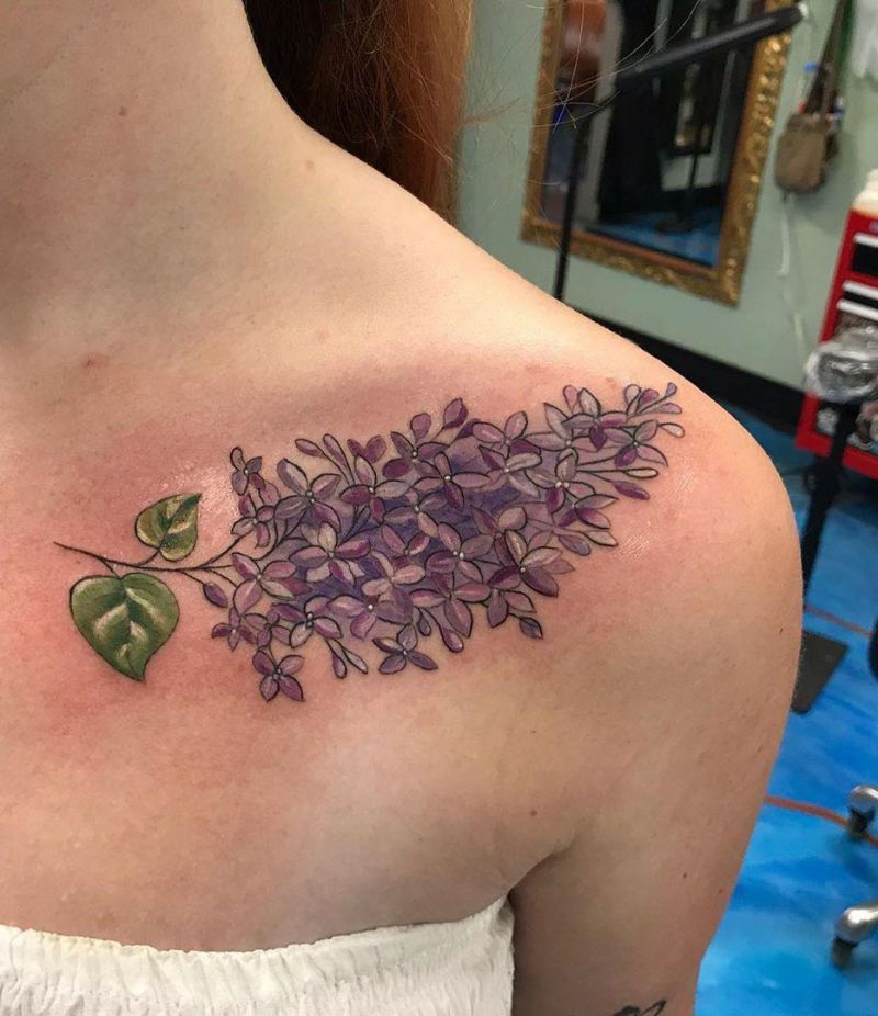 30 Pretty Lilac Tattoos to Inspire You