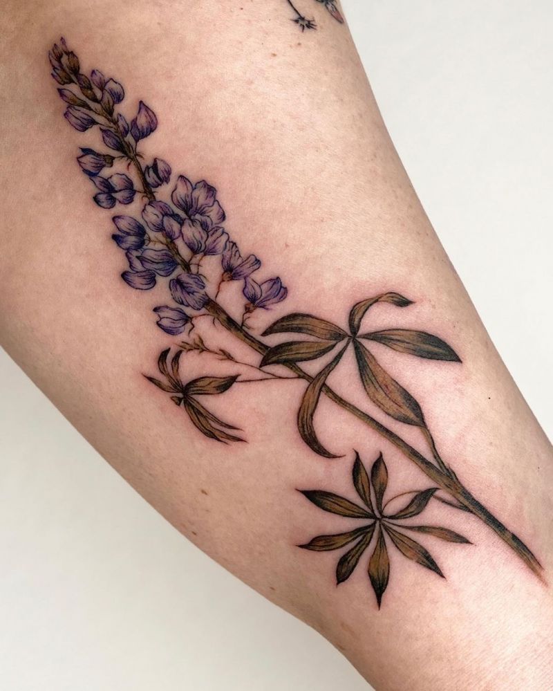 30 Pretty Lupine Tattoos for Your Inspiration