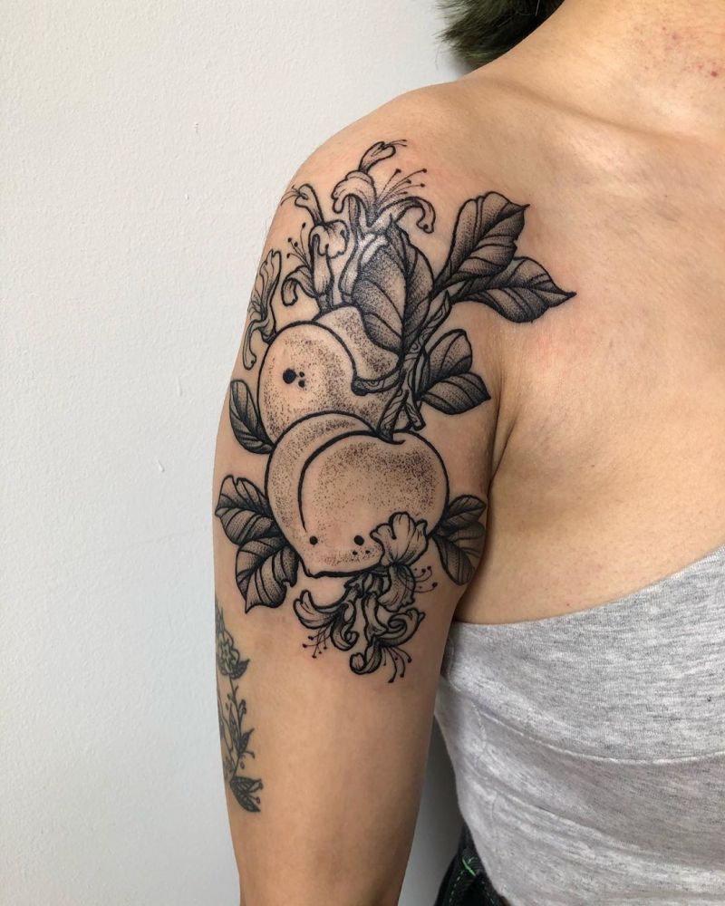 30 Pretty Peach Tattoos for Women You Will Love