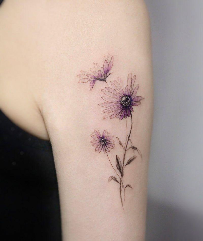 30 Pretty Aster Tattoos for Your Inspiration