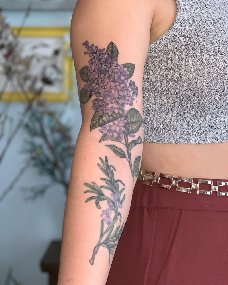 30 Pretty Lilac Tattoos to Inspire You