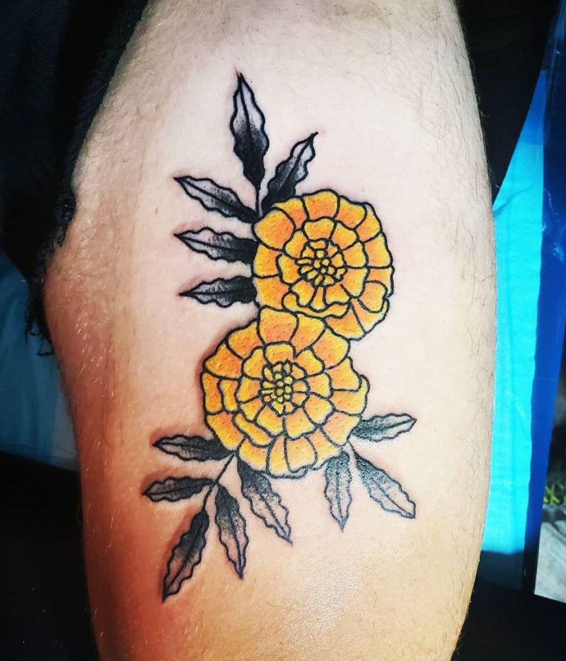 30 Beautiful Marigold Tattoos You Will Love