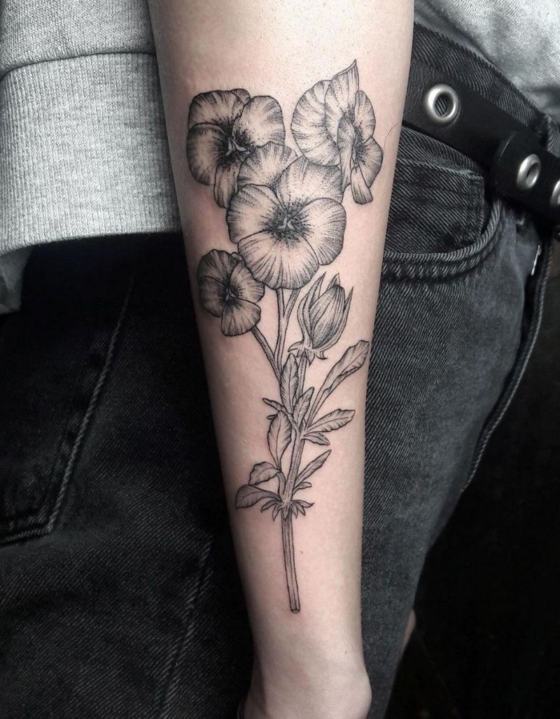 30 Pretty Pansy Tattoos for Your Inspiration