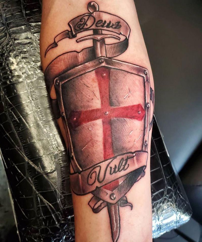 30 Creative Shield Tattoos You Will Love