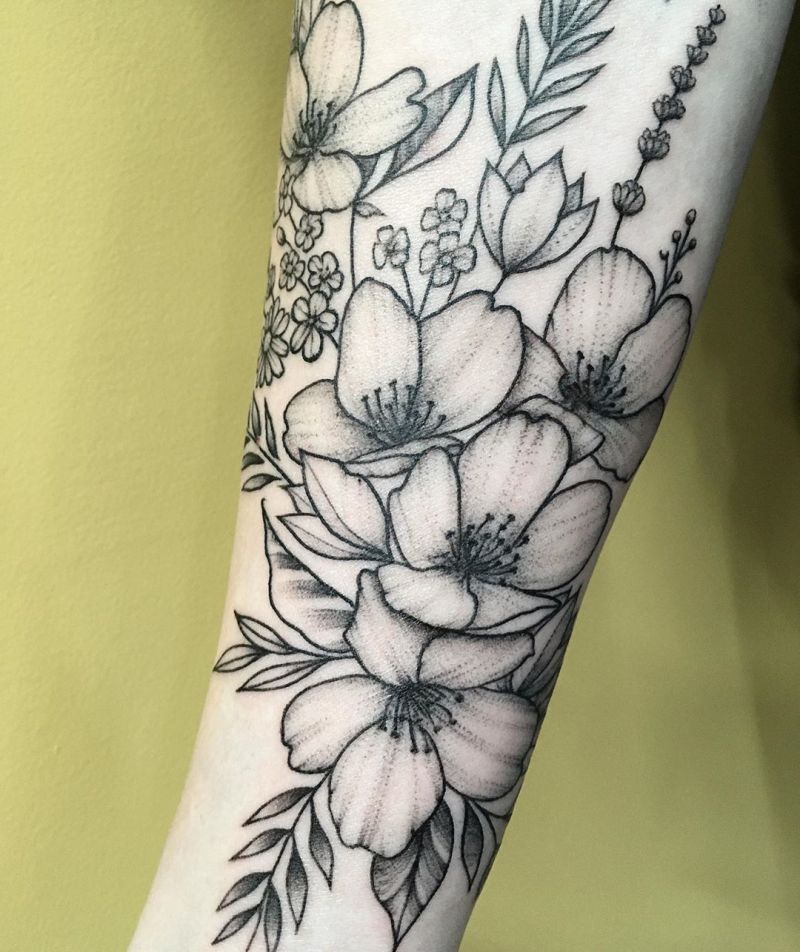 30 Pretty Apple Blossom Tattoos You Will Love