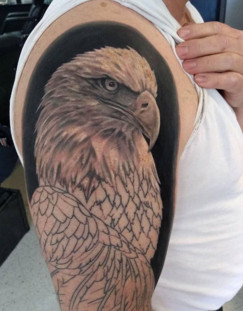 30 Pretty Bald Eagle Tattoos for Men