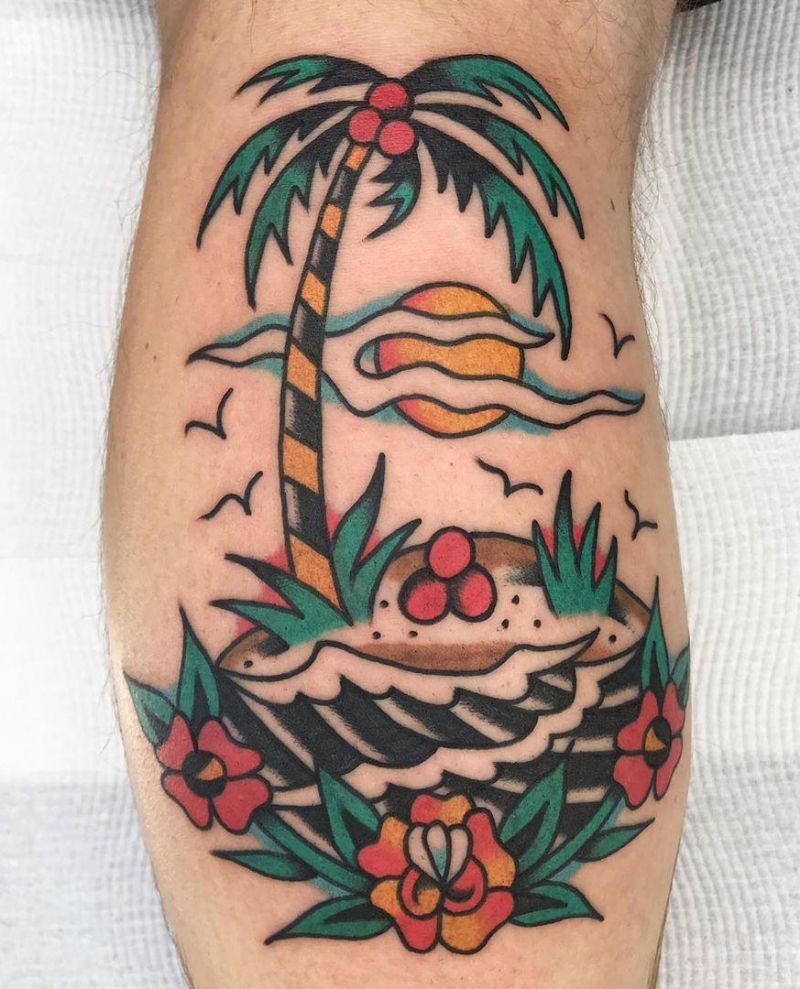 30 Pretty Beach Tattoos Hope to Inspire You