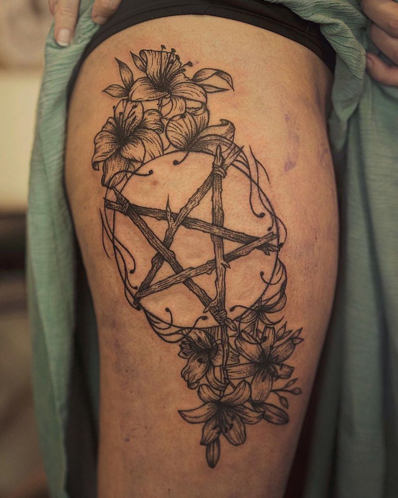 30 Creative Pentacle Tattoos to Inspire You