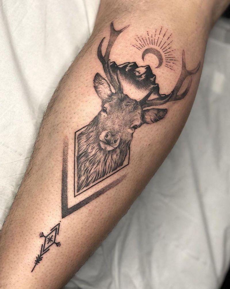 30 Pretty Stag Tattoos That Improve Your Taste