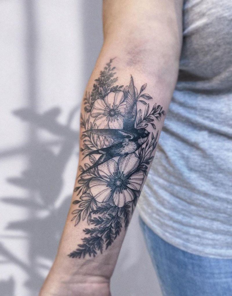 30 Stunning Swallow Tattoos for You to Enjoy