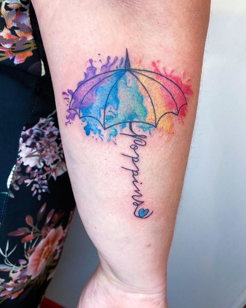 30 Creative Umbrella Tattoos Shelter You from The Wind and Rain