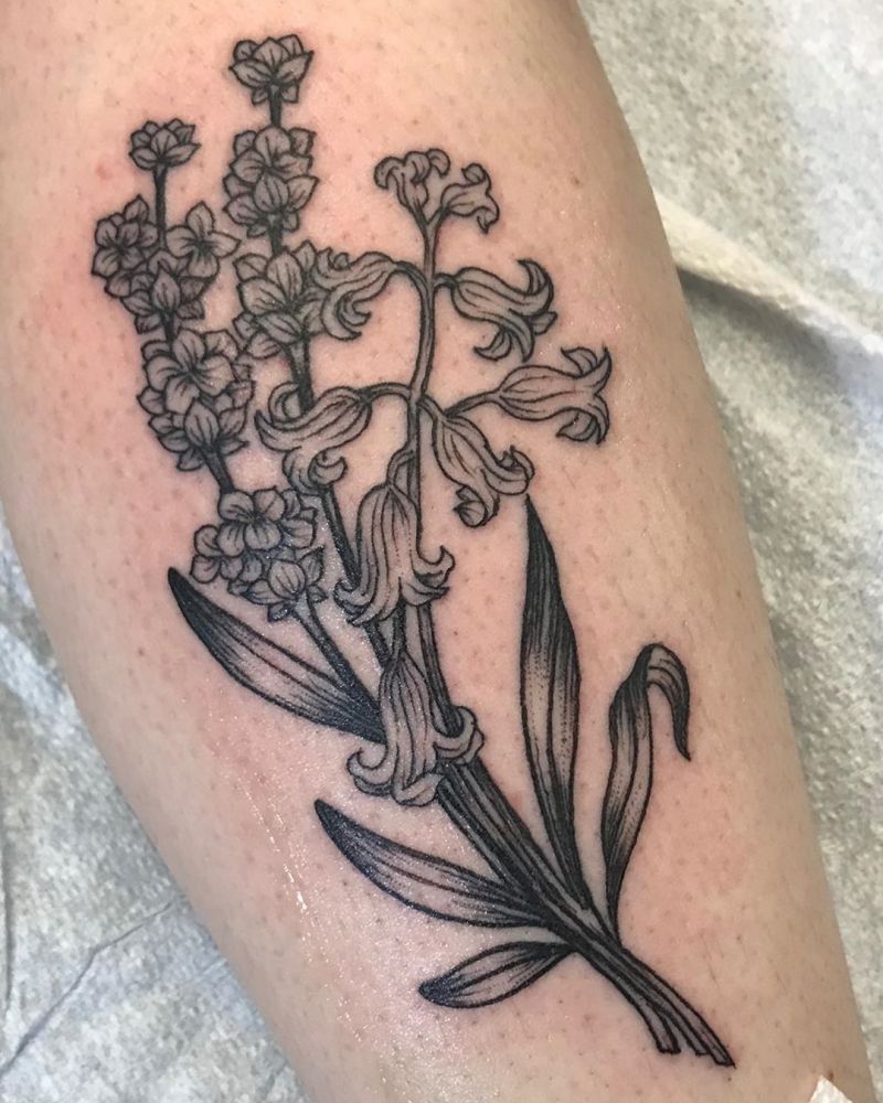 30 Elegant Bluebell Flower Tattoos You Can't Help Trying