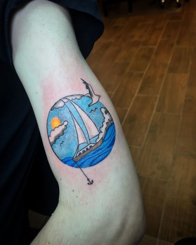 30 Pretty Boat Tattoos Make Your Career A Success