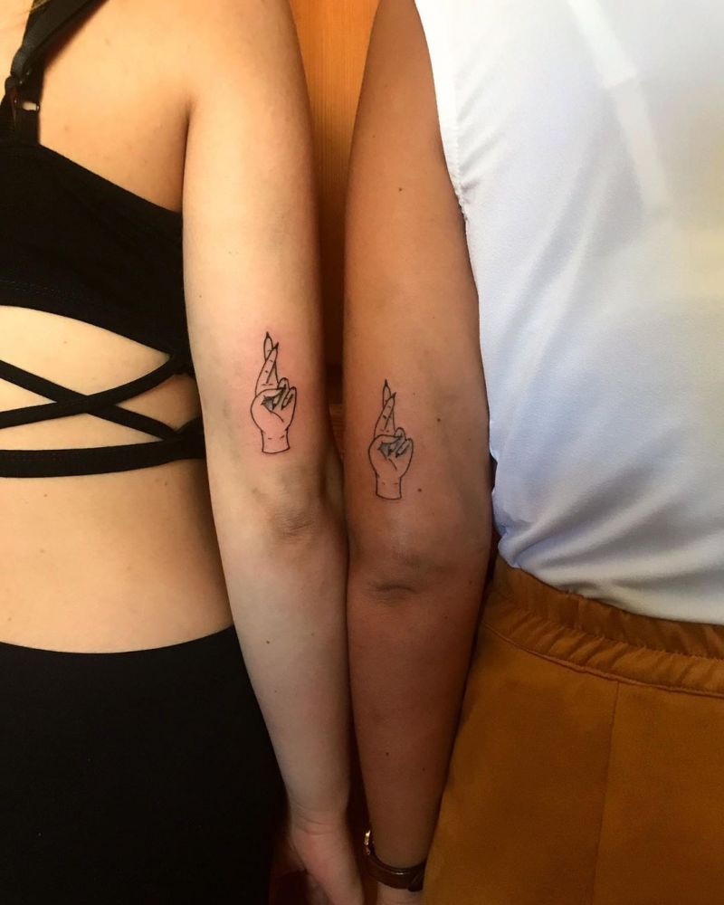 30 Elegant Fingers Crossed Tattoos Bring You Good Luck