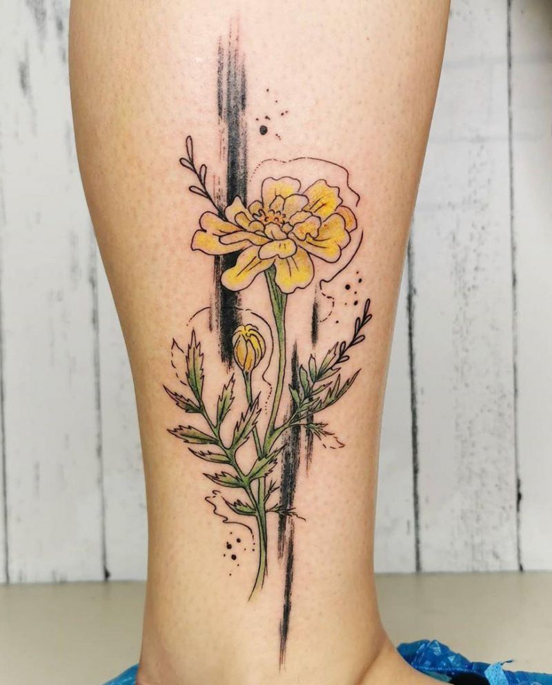 30 Beautiful Marigold Tattoos You Will Love