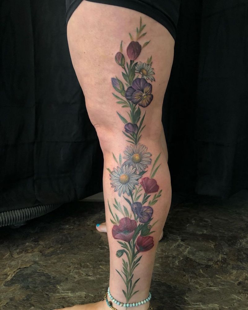 30 Pretty Pansy Tattoos for Your Inspiration